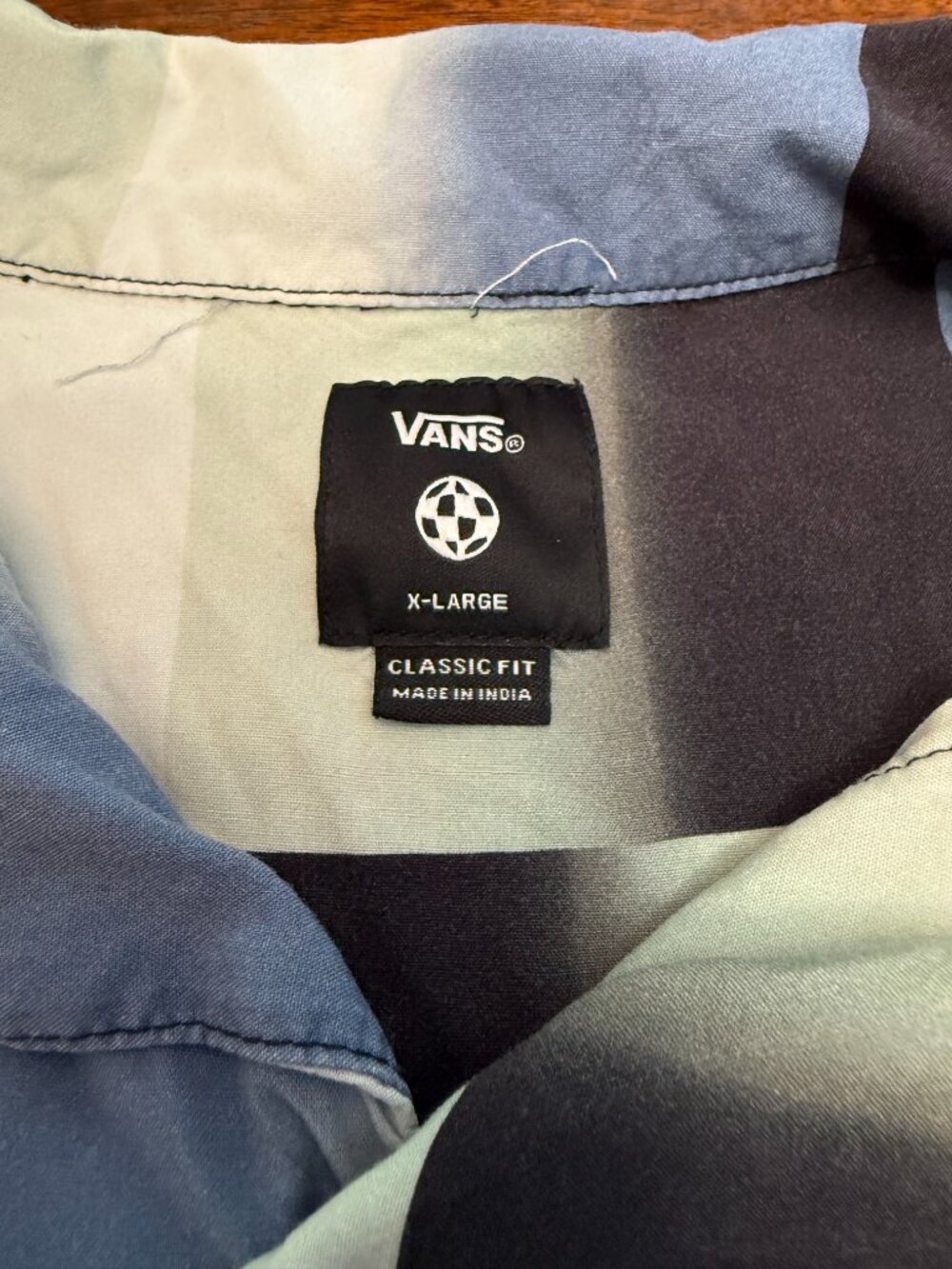 Vans Mens XL Blue Checkerboard Button Up Shirt Y2K Skate Streetwear Classic 4236 - Picture 3 of 8